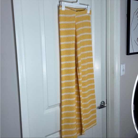 ZARA yellow stripe knit matching sweater vest pants set size small - Picture 7 of 7